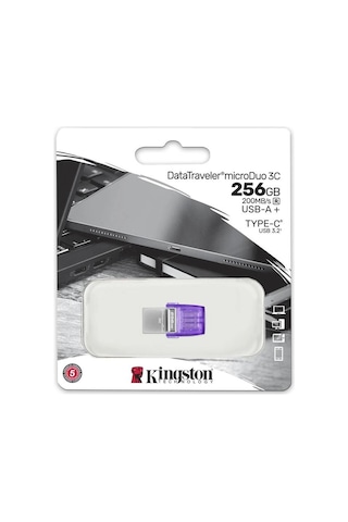 Kingston Dtduo3cg3-256gb Datatraveler Microduo 3c 200mb-s Dual Usb-a + Usb-c Flash Bellek Kdo