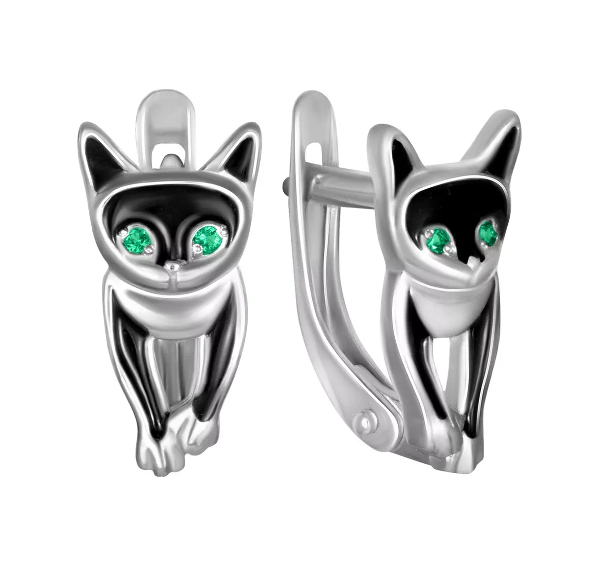 Zolotoj Merkurij Çocuklar İçin Kedi Küpe Seti Gümüş 46677005 Diğer