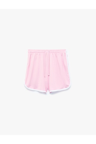 Koton Beli Bağcıklı Rahat Kalıp Biyeli Spor Mini Şort Pembe 6sak40436nk Gül