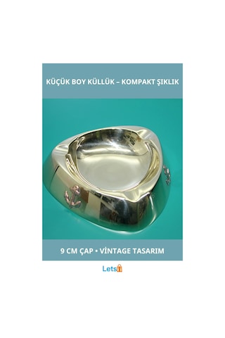 Dayanıklı Pirinç Küçük Boy Şık Küllük 9 Cm