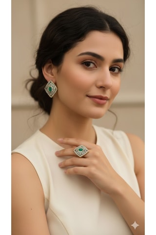 Otantik Küpe Ve Yüzük Bronz