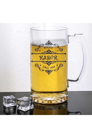 Kişiye Özel İsim Ve Yıl Baskılı Cam Bira Bardağı Hediyelik Tasarım