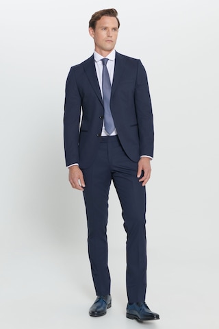 AC&Co / Altınyıldız Classics ERKEK LACI Ekstra Slim Fit Dar Kesim Kırlangıç Yaka Takım Elbise Lacivert
