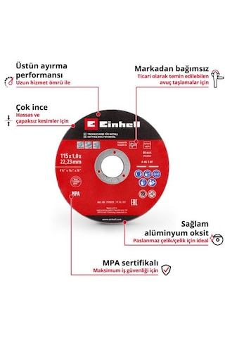Einhell İnox Kesici Disk 115x1.0 Mm 5 Adet - 49711521