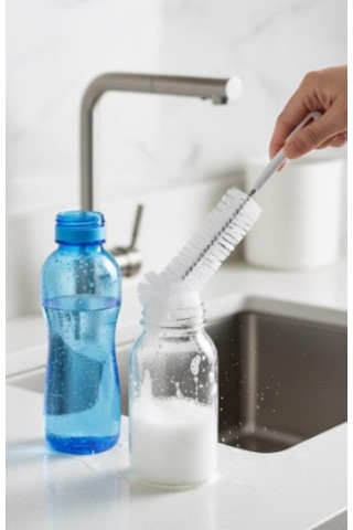 Biberon Ve Şişe Temizleme Fırçası - Sünger Uçlu Dar Ağız Temizleyici Fırça Çok Renkli