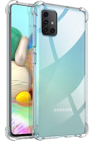 Samsung Uyumlu Galaxy A71 Kilif Köse Korumali Seffaf Silikon Kapak 406850338