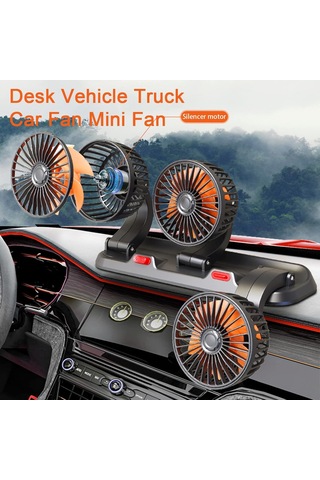 Araba Fan Üçlü Kafa 5/12/24v -3 Güç Boyutları Ve 360 Derece Rotasyon -yaz Aksesuarları. Yüksek Hava Akışı