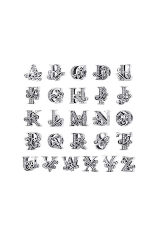 Fastbuy 26 Harfli Bilezik Boncuklu Aksesuar, Bsc030 Model, Zirkon Gümüş Renkli, A Stil, Çok Renkli Çok Renkli