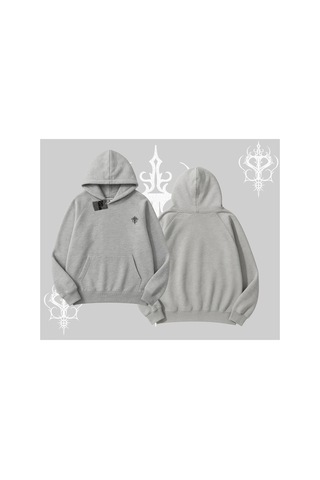 Tarzsokak Unisex Erkek/kadın Özel Renkli Özel Baskılı Oversize Kapüşonlu Sweatshirt Gri