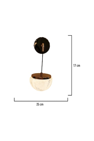 Derem Siyah Gold 8 Watt Kristal Taşlı Salon Led Aplik Siyah