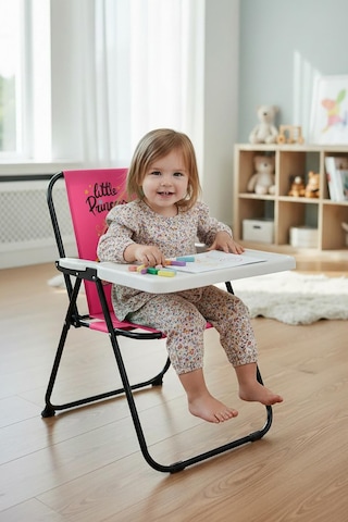 Exent Kids 2 6 Yaş, Little Princes Katlanır Portatif Çalışma Masası Ve Sandalye Tak-çıkar Masa-pembe Siyah