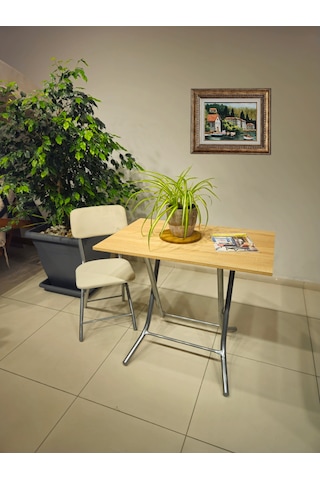 Katlanır Metal Ayaklı Siyah Sandalye - Foldable Metal Legs Chair