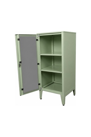 Alfafonet Ziglat Serisi Kilitli Metal Home Office Dolabı Cam Kapaklı Yeşil Ral 6018 450x1050x450 Mm