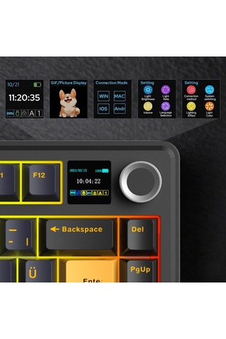 F75 Max Mekanik Rgb Tkl Graywood V4 Switch Kablosuz Makrolu Hot Swap Türkçe Q Klavye Siyah