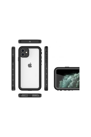 Apple Uyumlu iPhone 12 Mini Kılıf 1-1 Su Geçirmez Kılıf Siyah