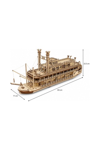 Algwooddesign Nehir Gemisi Ahşap Maket Seti 713 Parça Dıy 3d Puzzle Mississippi Buharlı Gemi Koleksiyoner Modeli