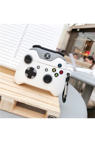 E2M Airpods Pro Uyumlu Kılıf Joystick Beyaz