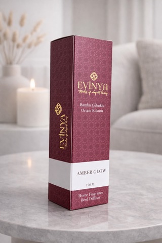 Amber Glow Bambu Çubuklu Oda Kokusu 120 Ml Sıcak & Premium Reed Diffuser Tarçın