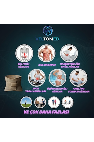 Çelik Balenli Lumbostad 26cm Korse, Ortopedik Korse, Bel Korsesi, Skolyoz, Fıtık, Bej