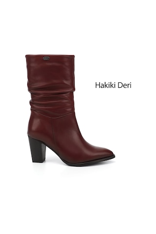 Gönderir Kadın Bordo Antik Sivri Burun Körüklü Kalın Topuklu Hakiki Deri Çizme Gkzc13444579 Bordo