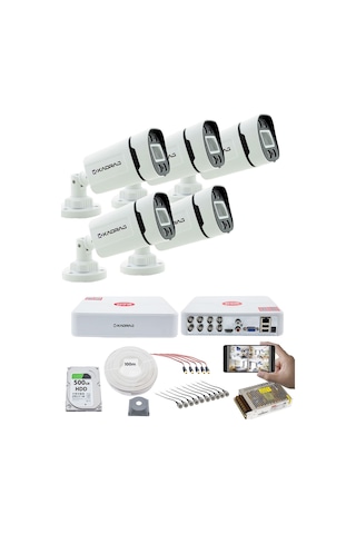 5 Kameralı Güvenlik Kamerası Seti - Gece Renkli Kdj-5s-4w-p-v1