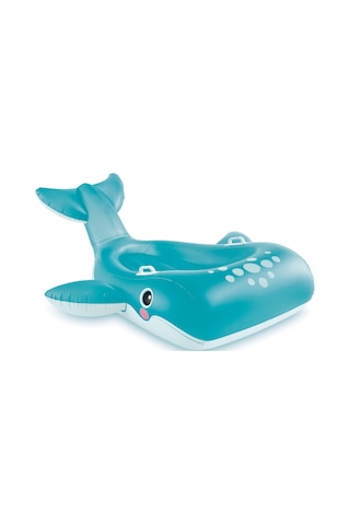 Mavi Balina Figürlü Tırabzanlı Şişme Deniz Yatağı Çok Renkli