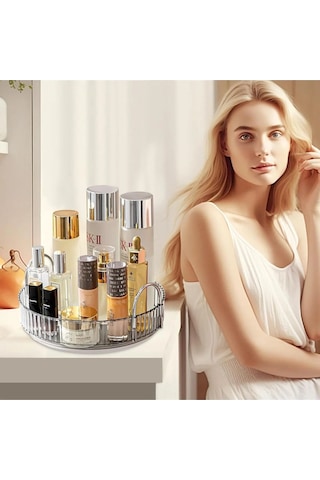 360 Derece Dönebilen Makyaj Organizeri Antrasit