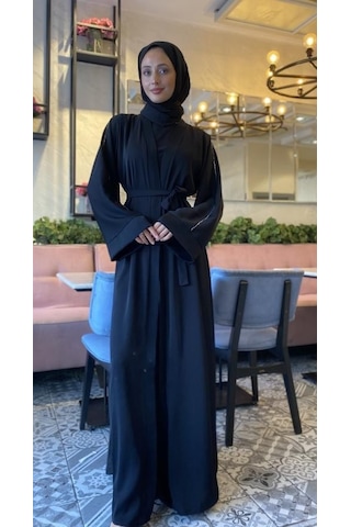 Nazzain Omuzu Taşlı Abaya Çok Renkli