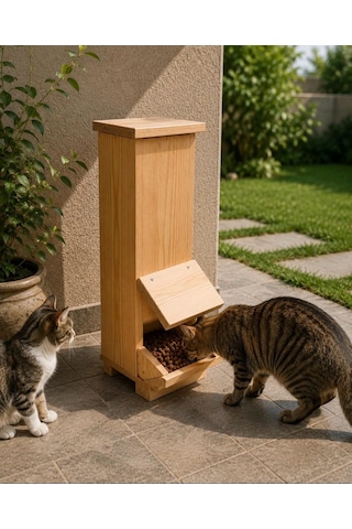 Kedi Mamalığı İç Ve Dış Mekan Ahşap 50x20x20 Cm Su Yalıtımlı