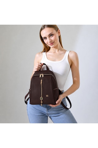 Bloominbag Burkley Avelıne Cocoa Brown Pu Deri Kadın Sırt Çantası kahverengi