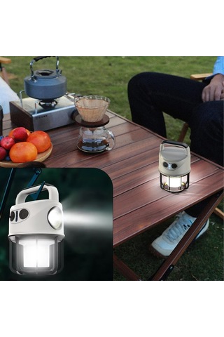 Ayt Powermaster Ch-22025 Çift Işıklı Kamp Lambası El Feneri Powerbank Özellikli Gün Işığı Beyaz Kamp Lambası Led Işıldak