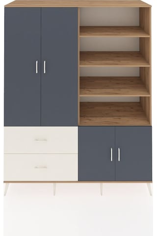 Kronos Gardrop 7 Raflı 2 Çekmeceli Tek Askılı 176x59x221 Çam-antrasit/aytaşı Antrasit/aytaşı