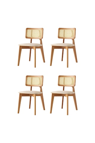 Kuzey Sandalye Ahşap Gürgen 4 Lü Set Cafe,restaurant,mutfak,salon,yemek Odası Sandalyesi Naturel