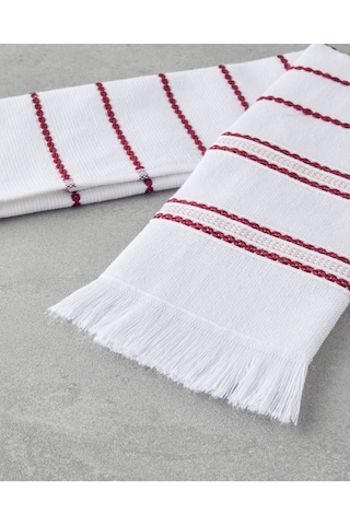 English Home Stria Pamuk Kurulama Bezi 30x50 Cm Bordo