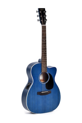 Ditson 000c-10e-tbl Elektro Akustik Gitar Tranclucent Ultramarine Blue