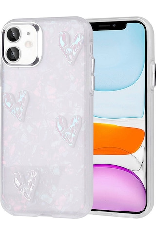 Apple Uyumlu iPhone 11 Kılıf Kabartma Figürlü Parlak Eralli Silikon