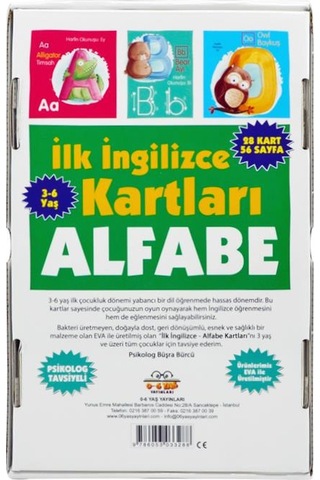 3-6 Yaş İlk İngilizce Kartları Alfabe parıltı Yayınları