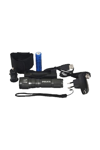 Police Ps-15 Cree Power Led Zoomlu Şarjlı El Feneri Gri