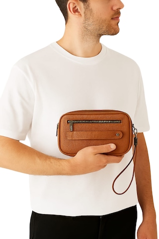 El Çantası Deri Taba Portföy Omuz Askılı Kahverengi