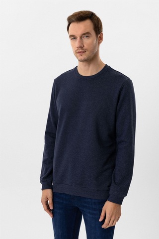 Süvari Oversize Kalıp O Yaka 3 İplik Yumuşak Dokulu Sweat Lacivert