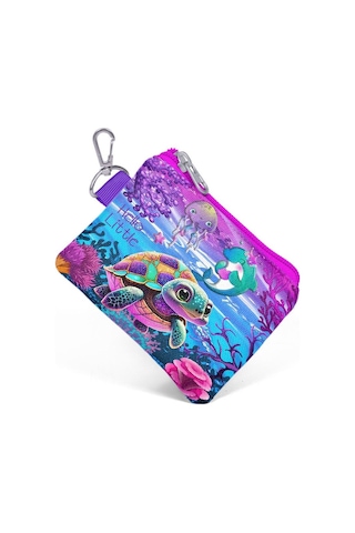 Coral High Pembe Mor Kaplumbağa Bozuk Para Çantası - Kız Çocuk