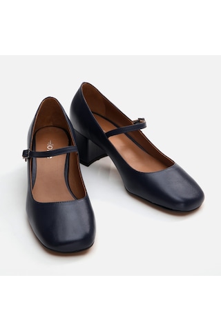 Hotiç Mary Jane Hakiki Deri Lacivert Kadın Kalın Topuk 01ayh291060a680 Lacivert