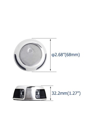 Burun Iskele Sancak Feneri Tekli Krom 12V Led Krom