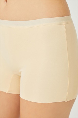 Cottonhill Ten Basic Lazer Kesim Dikişsiz Kadın Boxer Külot Ten Ten Rengi