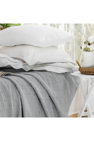 Schafer Home Kylie Yatak Örtüsü Nevresim Seti 7 Parça-gri Gri