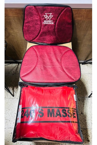 Massey Ferguson 240 Efsane 2000-2008 Model Arası Kırmızı Branda Ve Mf Armalı Koltuk Kılıfı