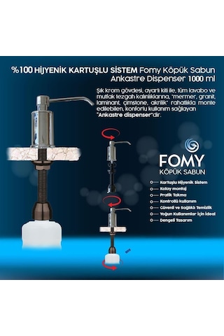Fomy Köpük Sabun Ankastre Beyaz Dispenser 1000 Ml-100