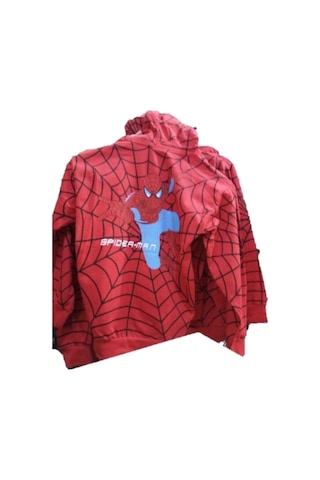 Lavinya Örümcek Adam Erkek Çocuk Kırmızı Kapüşonlu Hırka