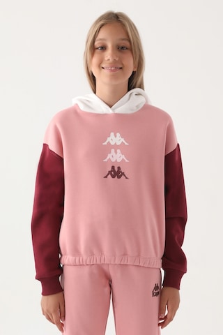 Kappa Pembe Garnili Kol Detaylı Kapüşonlu Kız Çocuk Sweatshirt 5274-41940 Pembe