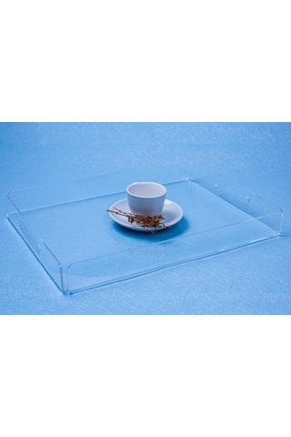 Şeffaf Pleksi Tepsi 35x25 Cm Servis Kahve Çay Ve Sunum Tepsisi